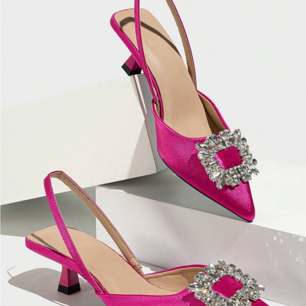 Shein Rhinestone Kitten Heels - Picture 3 of 10